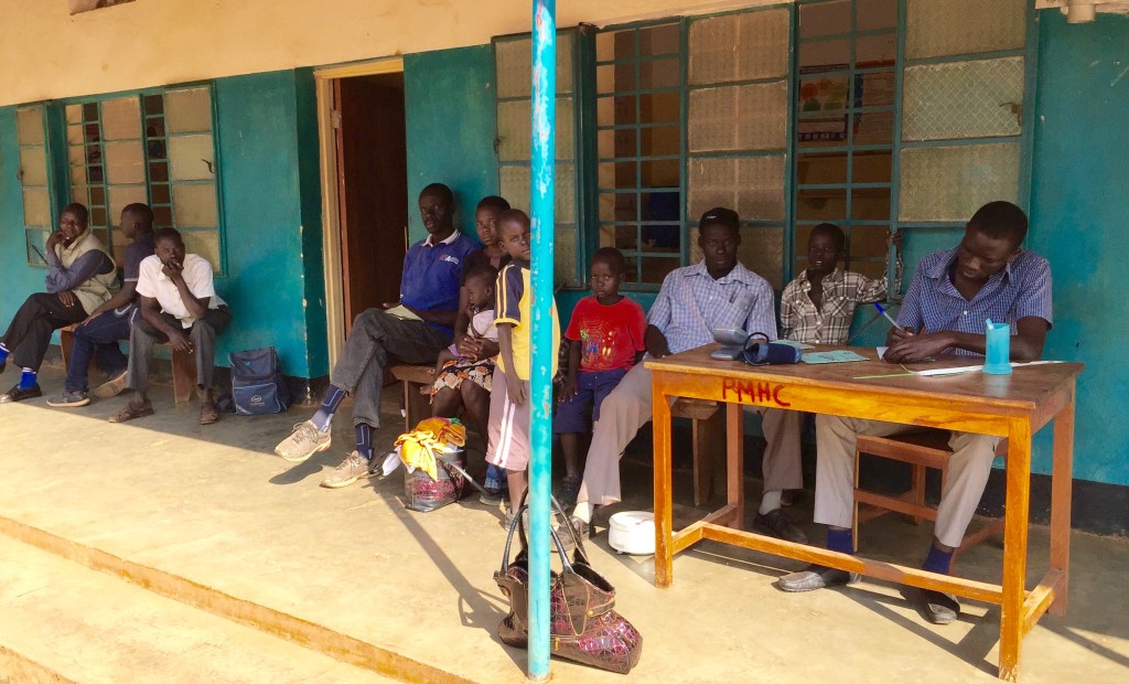 The line waiting to be registered to see a nurser or "Dr."